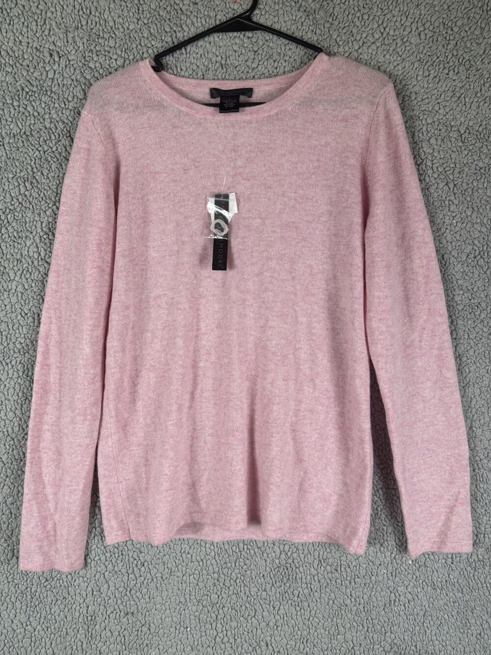 100% Cashmere Preswick & Moore Sweater Women Size Large Pale Pink NWT